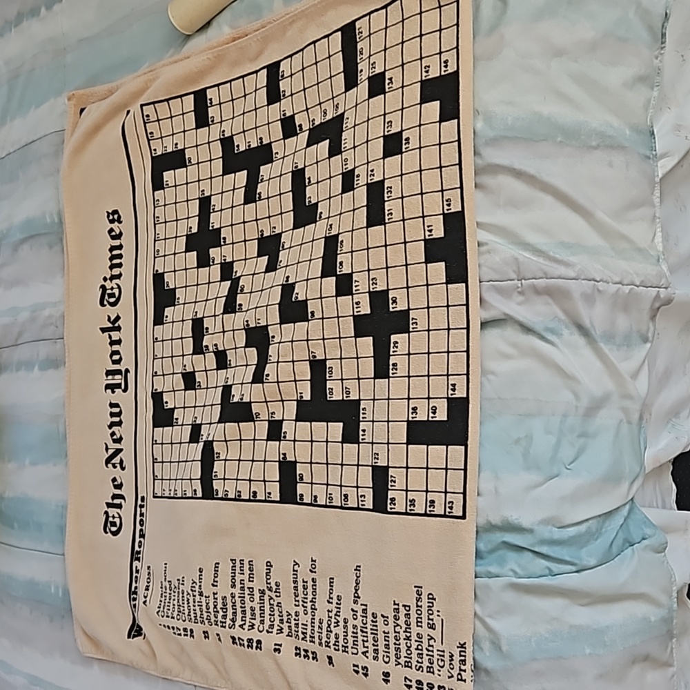 Vintage Set of 2, 1978 New York Times Crossword Beach Towels.